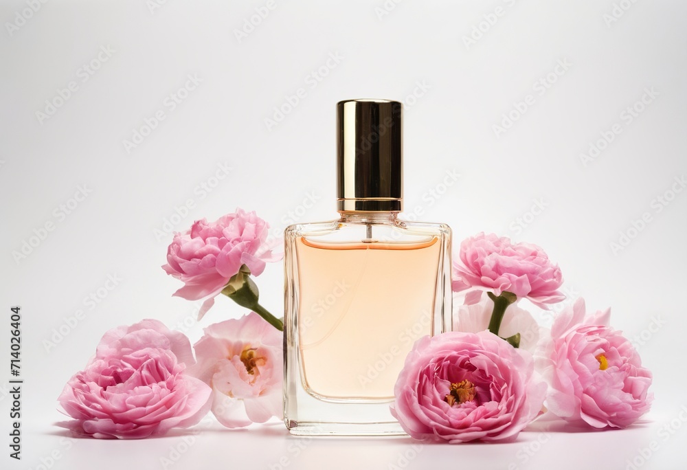 bottle of perfume and flower bottle of perfume and flower