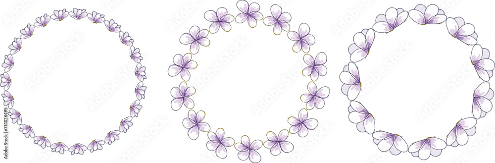 Obraz premium Set of cartoon hand drawing flower frames