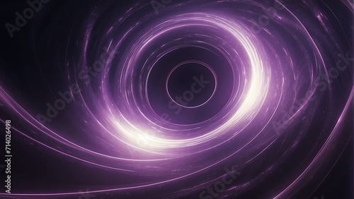Spinning spiral vortex of purple light streaks and particles, technology and sci-fi ad concept from Generative AI