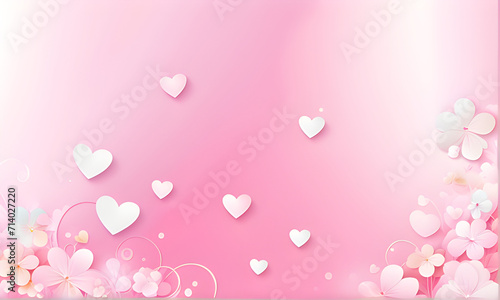 Abstract pastel background with hearts - concept Mother's Day, Valentine's Day, Birthday