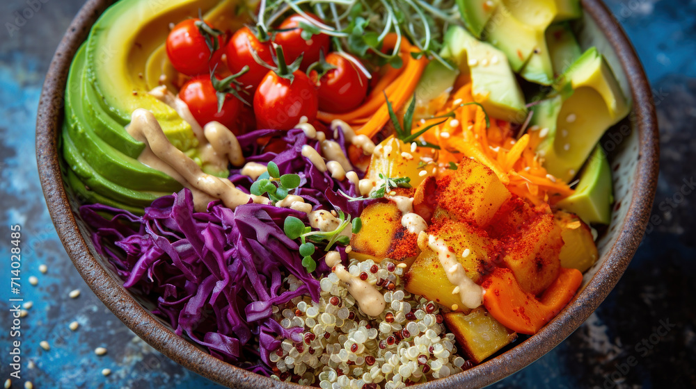 A vibrant vegan buddha bowl