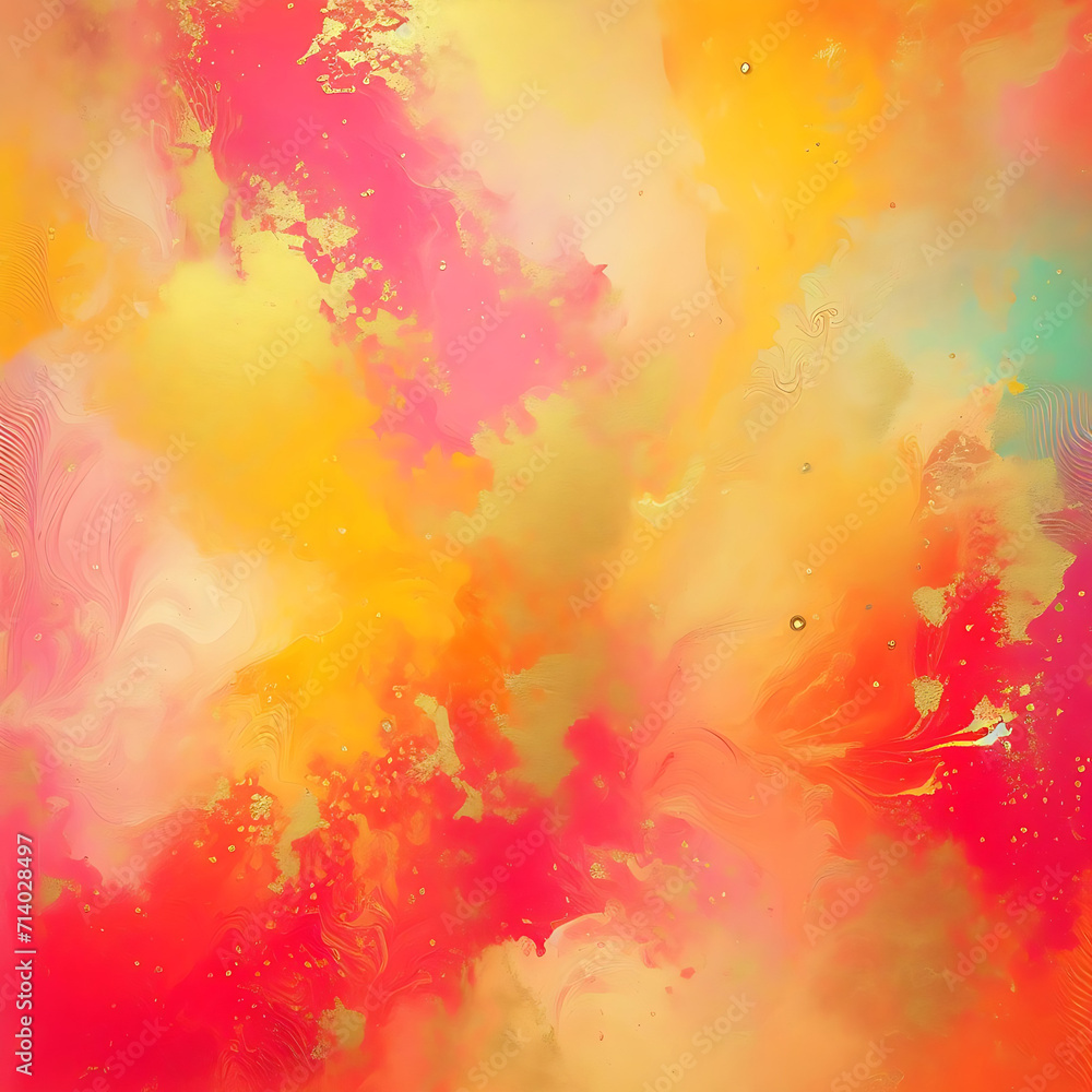 Abstract watercolor background. Colorful watercolor texture. Hand painted background, Hand-painted watercolor background with beautiful hues of yellow, gold, pink, and purple, AI Generated