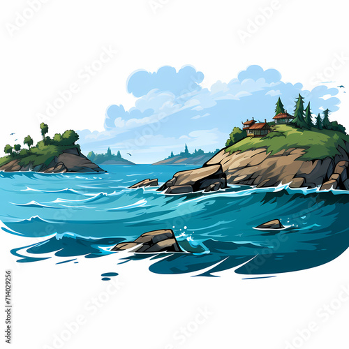 Mountain peak summit illust...