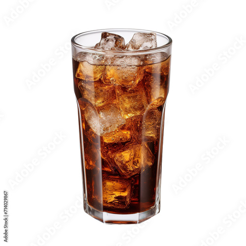 cola glass Isolated on transparent background. Generative AI
