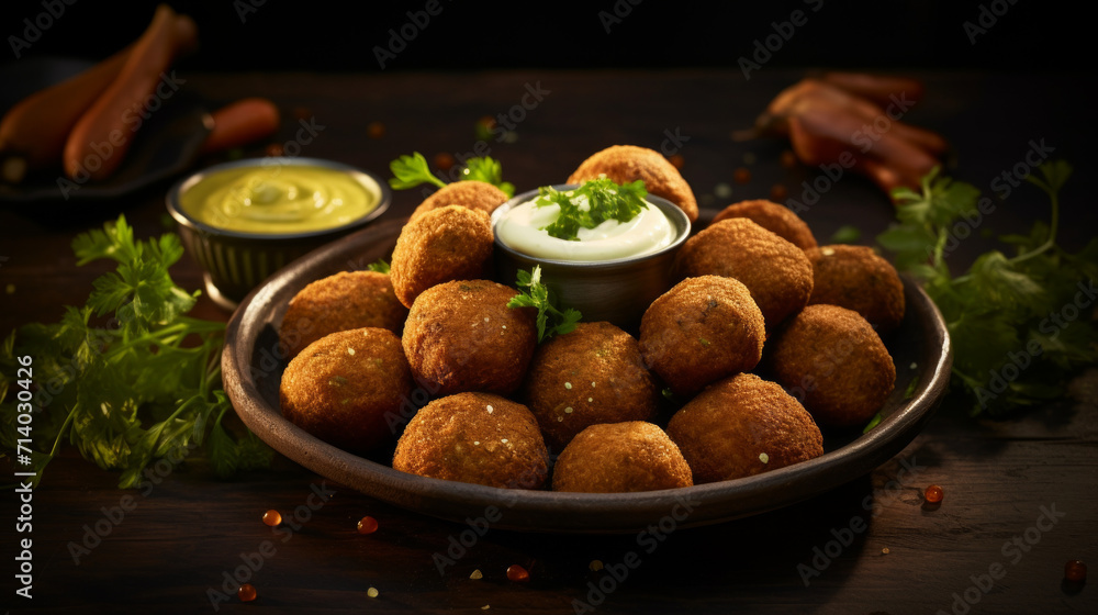 Crispy and golden falafel, a tasty addition to any Ramadan meal Crispy and golden falafel, a tasty addition to any Ramadan meal