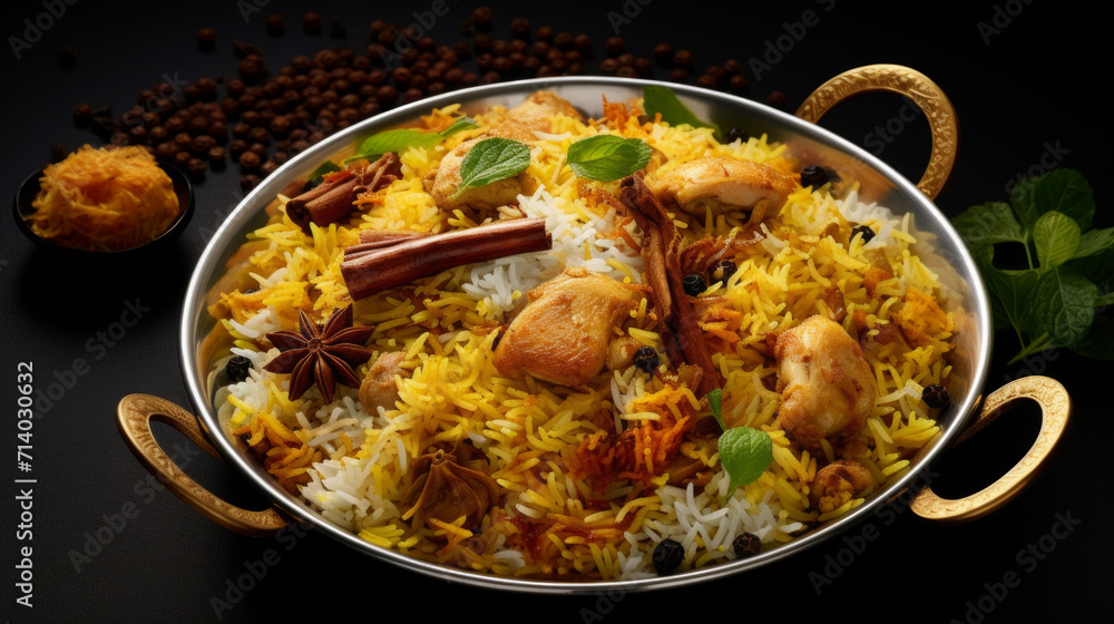 Fragrant and flavorful biryani, a rice dish with tender meat and aromatic spices, a must-have for any Ramadan feast