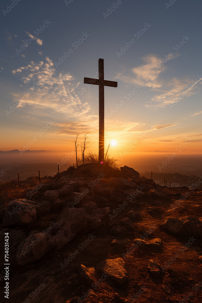 Cross of Jesus Christ - Crucifixion - Cross at Sunset Cross of Jesus Christ - Crucifixion - Cross at Sunset