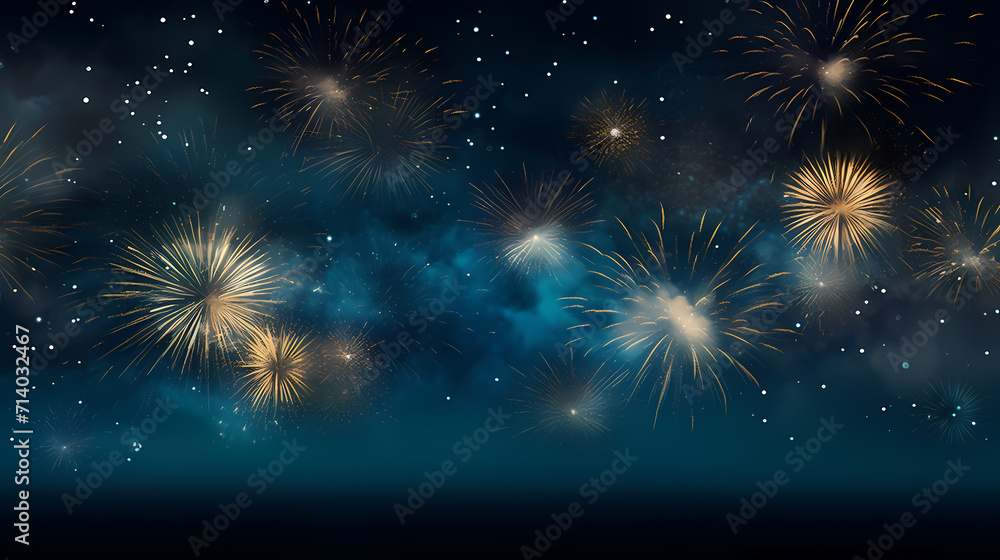 Beautiful creative holiday background with fireworks and sparkles Beautiful creative holiday background with fireworks and sparkles