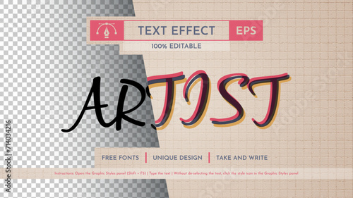 Artist Editable Text Effect, Graphic Style
