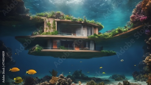 Home in Underwater Background Very cool