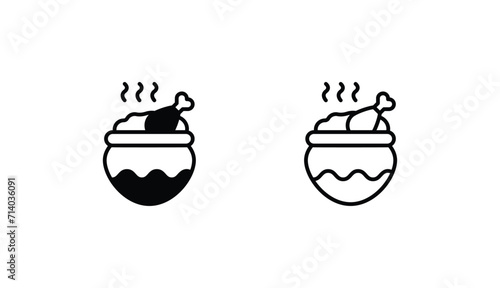Biryani icon design with white background stock illustration