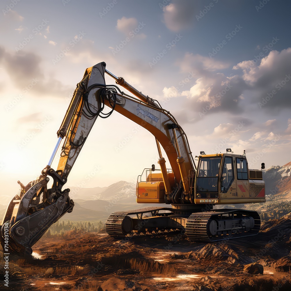 A gargantuan excavator, Generative AI A gargantuan excavator, Generative AI