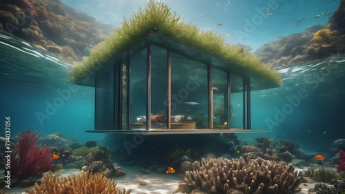 Home in Underwater Background Very cool