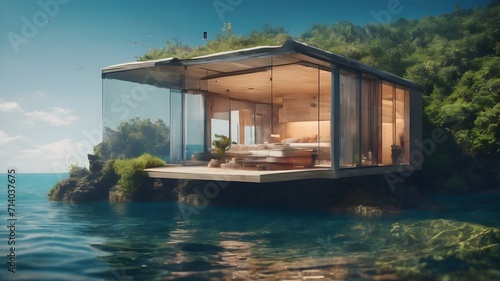 Home in Underwater Background Very cool