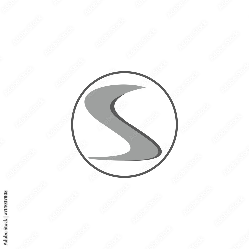 letter s curves 3d flat logo vector