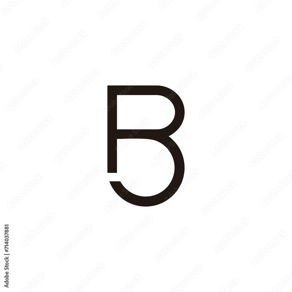 letter rb linked geometric loop logo vector letter rb linked geometric loop logo vector