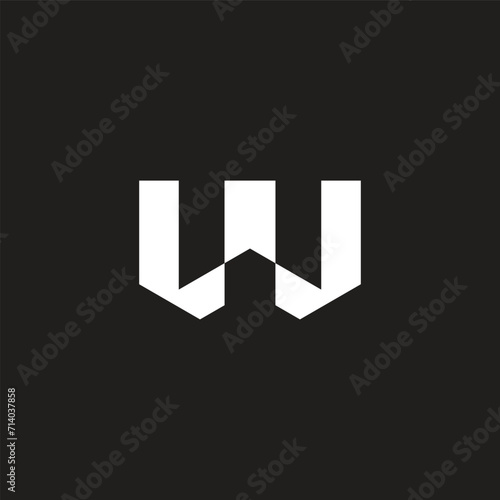 letter w stripes roof logo vector