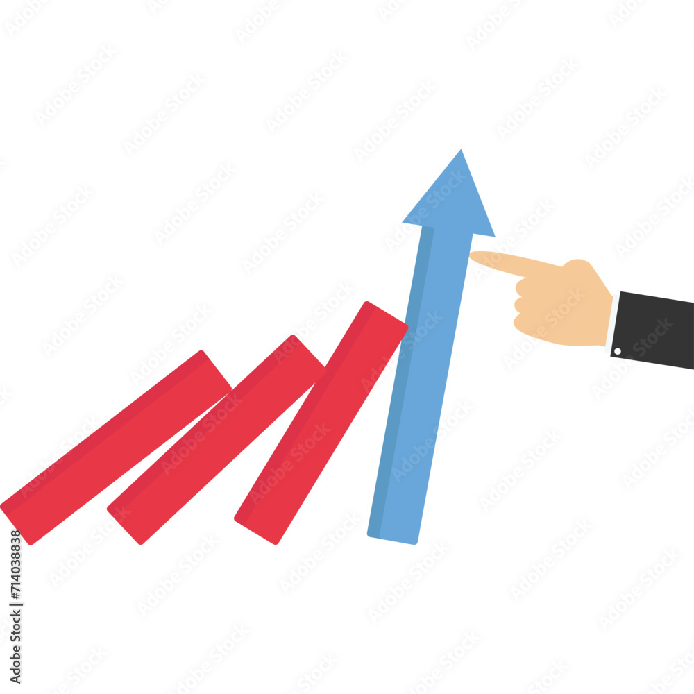 Human hand Stop Domino effect. Vector flat design
Human hand Stop Domino effect. Vector flat design