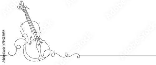 violin line art style drawing. Vector eps photo