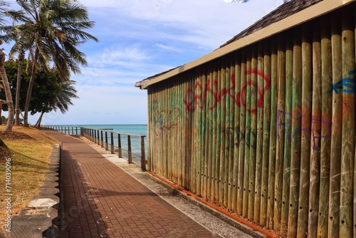 Pathway seaside Plage de Chateau Royal Noumea New Caledonia