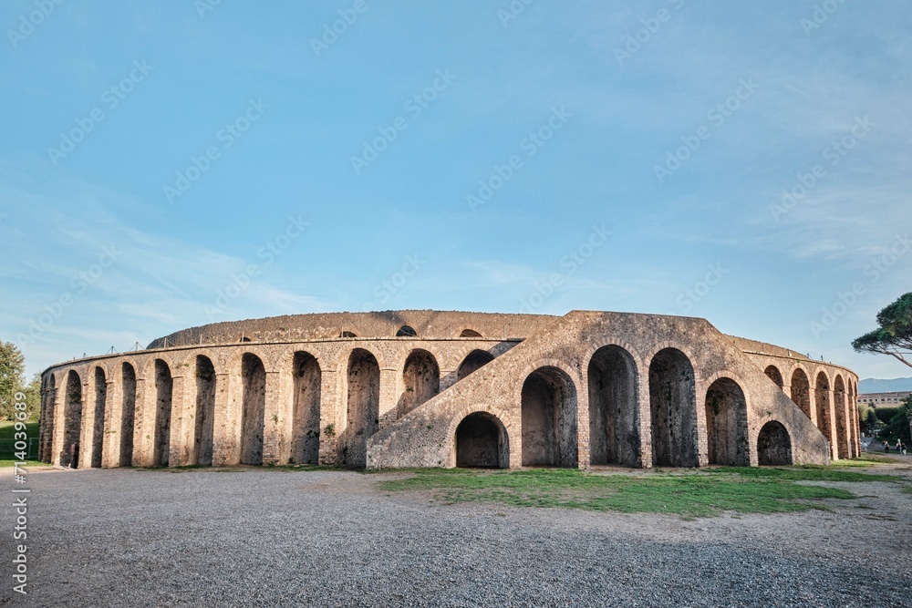 The Amphitheatre of Pompeii is one of the oldest surviving Roman amphitheatres. It is located in the ancient Pompeii, Naples, Italy