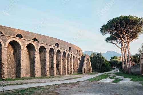 The Amphitheatre of Pompeii is one of the oldest surviving Roman amphitheatres. It is located in the ancient Pompeii photo