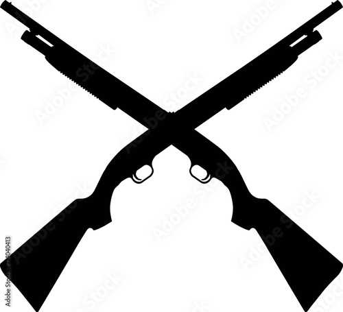 Crossed Shotguns SVG Cut File for Cricut and Silhouette, EPS ,Vector, PNG , JPEG, Zip Folder