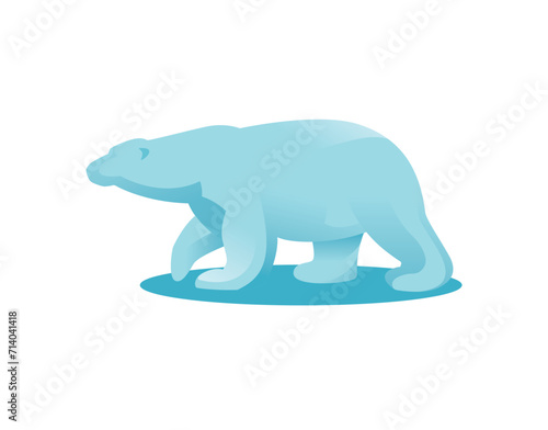 Polar Bear flat vector illustration. Creative illustration of a polar bear. Cartoon silhouette polar bear design.