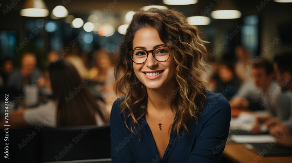 Smiling and confident female executive - profile picture - CEO - business loeader Smiling and confident female executive - profile picture - CEO - business loeader