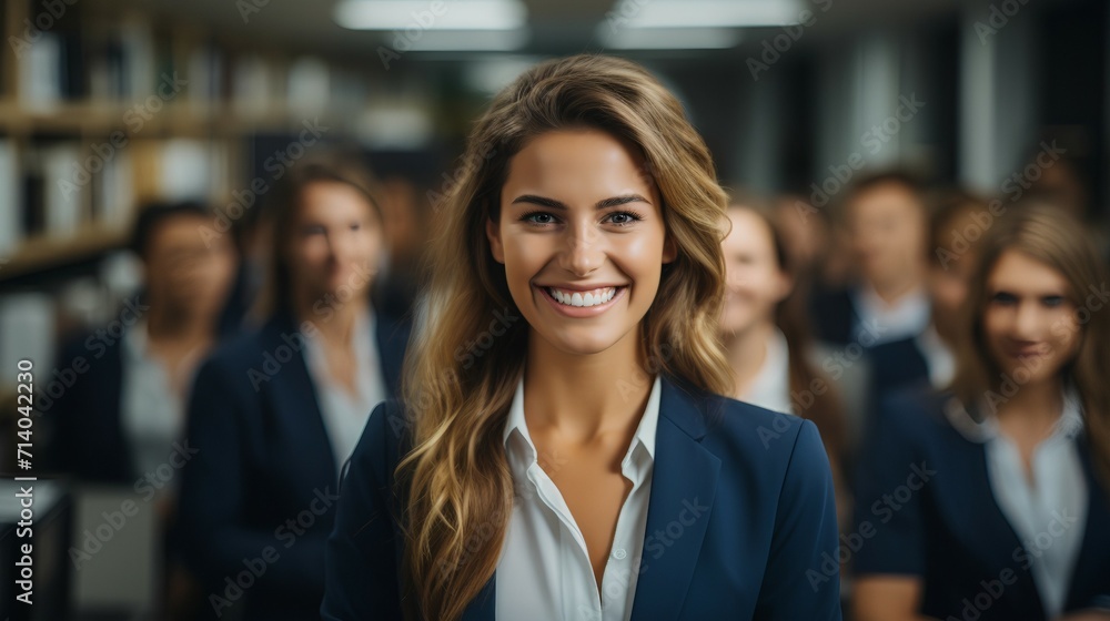 Smiling and confident female executive - profile picture - CEO - business loeader Smiling and confident female executive - profile picture - CEO - business loeader