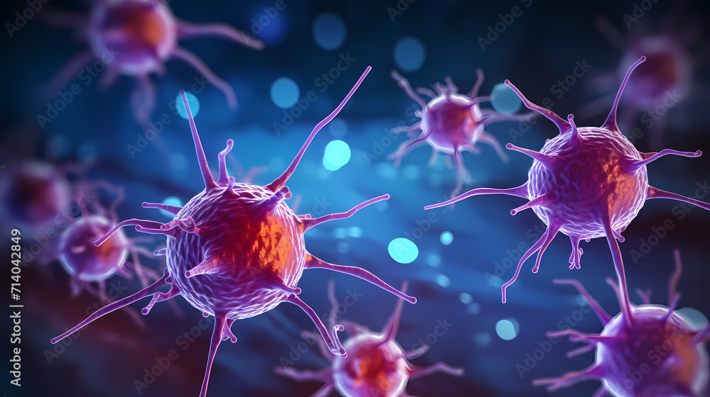 Virus cells abstract science concept, medical research background Virus cells abstract science concept, medical research background