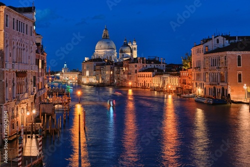 View of Grand Canal and Basilica Santa Maria della Salute, Venice, Italy