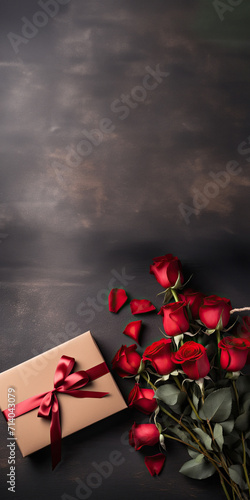 A Gift of Love - Red Roses in a Present Box