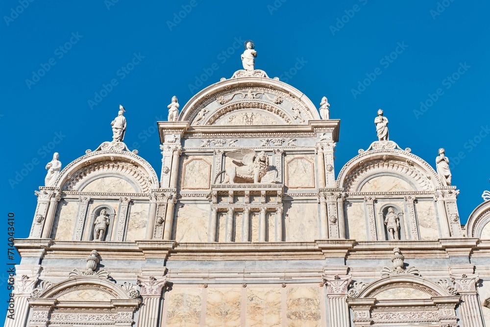 Facade of the Basilica dei Santi Giovanni e Paolo, Venice, Italy