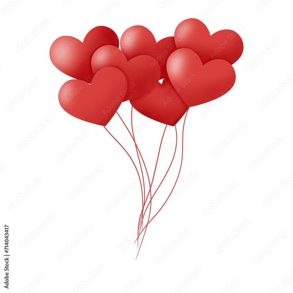 red heart balloons