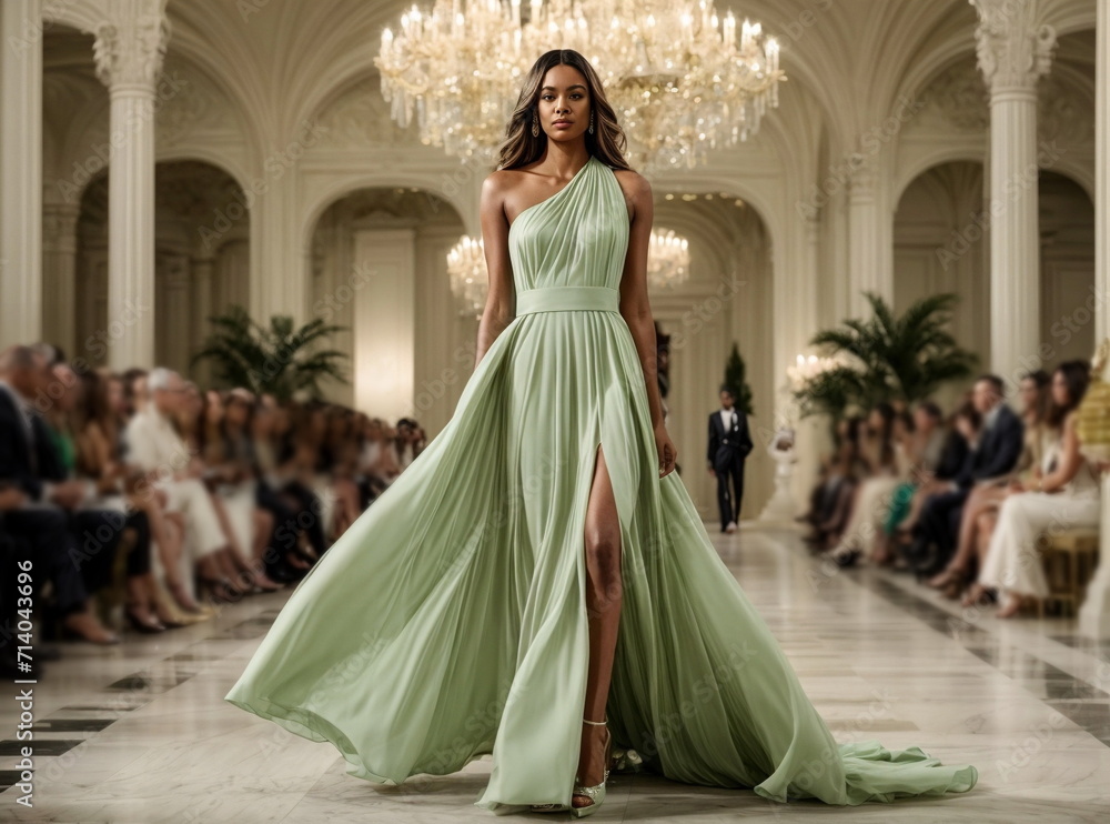 Top model at the fashion week in elegant luxury style clothes. Fashion background. Runway and catwalk of woman top models . Top model at the fashion week in elegant luxury style clothes. Fashion background. Runway and catwalk of woman top models .