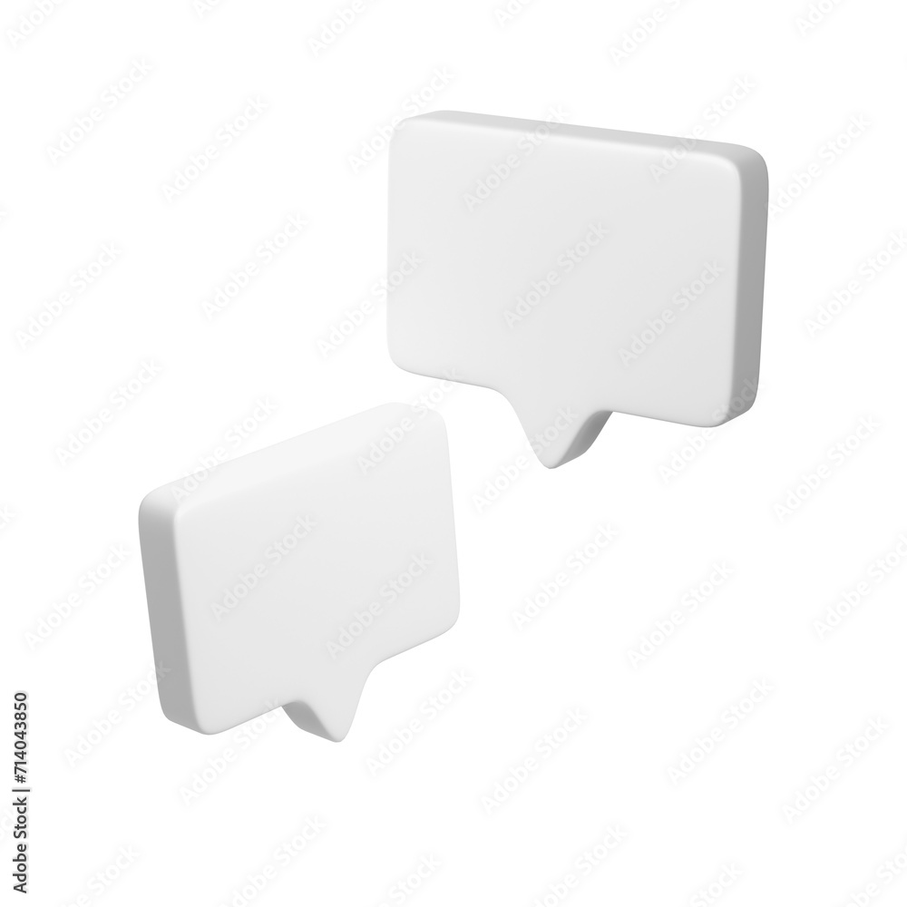 3D text bubble Two White frames. Social media online platform concept icon, communication on application. For Valentine, web design, wedding, sticker, greeting card 3D text bubble Two White frames. Social media online platform concept icon, communication on application. For Valentine, web design, wedding, sticker, greeting card