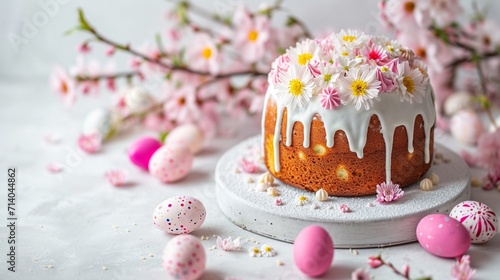 Minimalist easter cake.Easter concept