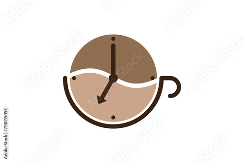 coffee time logo design with creative concept
