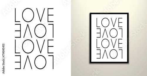 Love lettering wall decor design art 