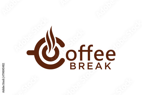 coffee logo design with simple concept
