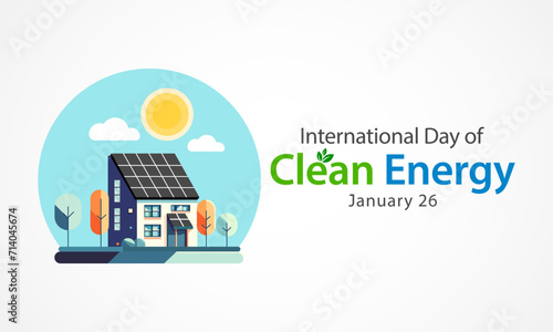 International day of clean energy is observed every year on January 26, Vector illustration