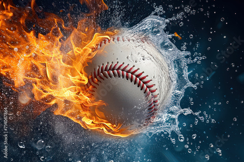 Baseball caught in a dynamic interplay of fire and water