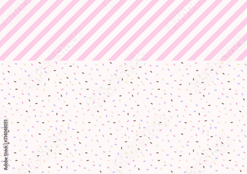 Sugar sprinkles and striped background