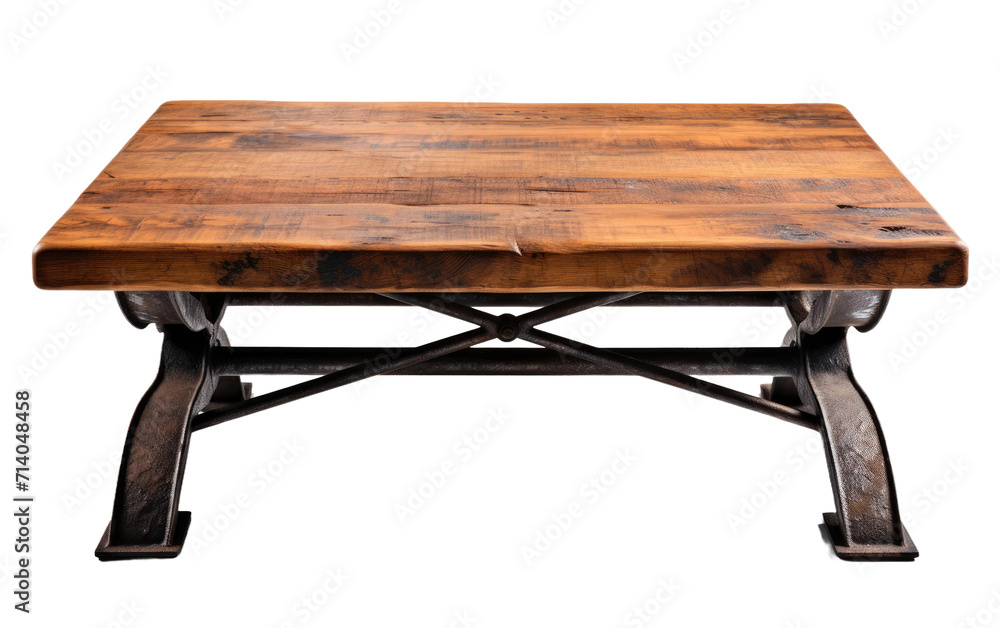 Rustic Chic Wood Metal Table on Transparent Background Rustic Chic Wood Metal Table on Transparent Background