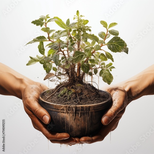Plant With Earth in the Palm of the Hand