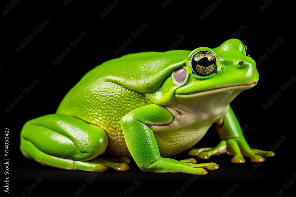 Obraz premium green tree frog in close up
