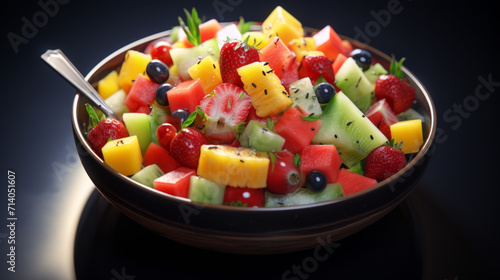 A bowl of refreshing fruit salad, a light and healthy option for Iftar meals during Ramadhan