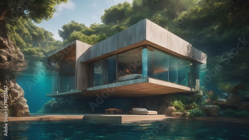 Home in Underwater Background Very cool