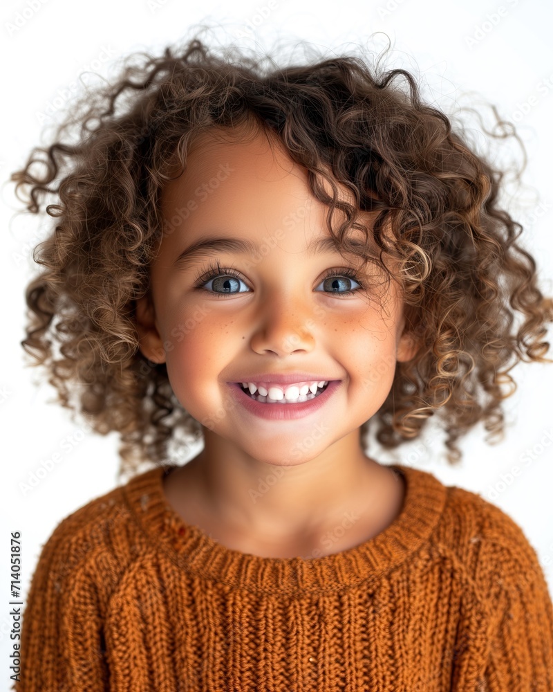 A very beautiful calm and smiling little girl with brown hair. An expressive portrait of an emotional child. A very beautiful calm and smiling little girl with brown hair. An expressive portrait of an emotional child.
